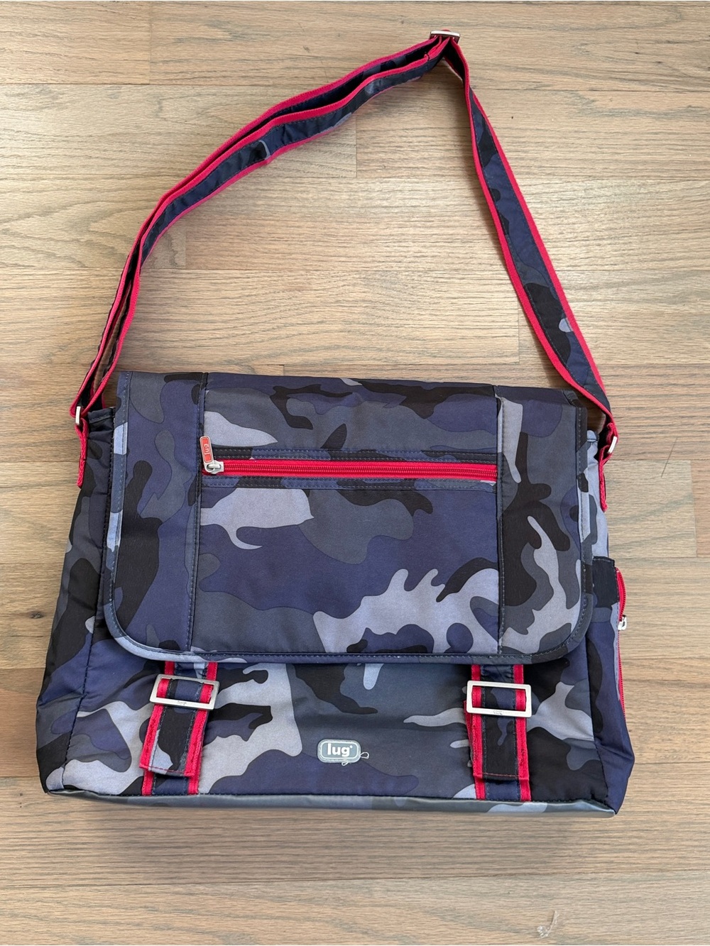Lug Jockey Messenger Laptop Travel Bag In Camo Navy